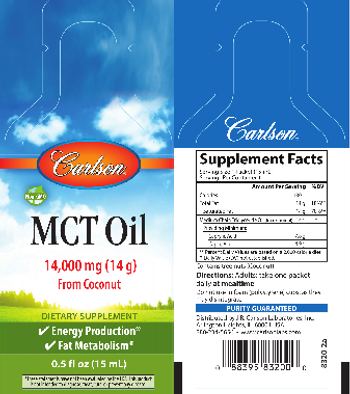 Carlson MCT Oil 14,000 mg (14 g) - supplement