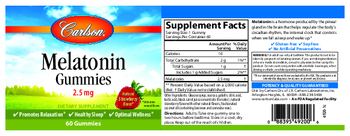 Carlson Melatonin Gummies 2.5 mg Natural Strawberry Flavor - supplement