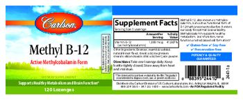 Carlson Methyl B-12 - supplement