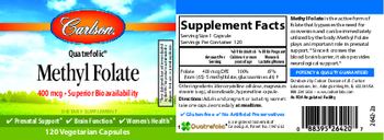 Carlson Methyl Folate 400 mcg - supplement