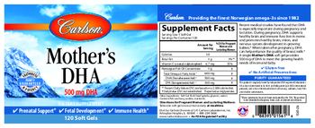 Carlson Mother's DHA 500 mg DHA - supplement