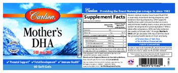 Carlson Mother's DHA 500 mg DHA - supplement