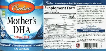 Carlson Mother's DHA 500 mg - supplement