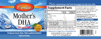 Carlson Mother's DHA Natural Orange Flavor - supplement