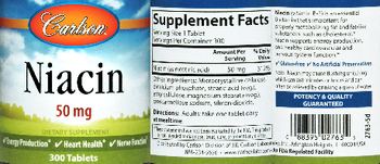 Carlson Niacin 50 mg - supplement