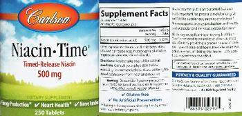 Carlson Niacin-Time 500 mg - supplement