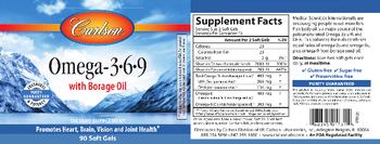 Carlson Omega-3-6-9 with Borage Oil - supplement