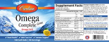 Carlson Omega Complete Gems Natural Lemon Flavor - supplement