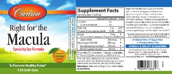 Carlson Right for the Macula Natural Orange Flavor - supplement