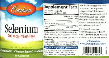Carlson Selenium 200 mcg - supplement