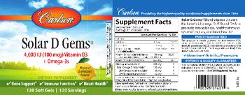 Carlson Solar D Gems 4,000 (100 mcg) Natural Lemon Flavor - supplement