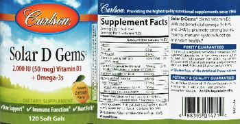 Carlson Solar D Gems Natural Lemon Flavor - supplement