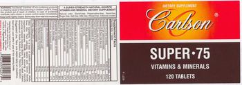 Carlson Super 75 Vitamins & Minerals - a superstrength natural source vitamin and mineral supplement