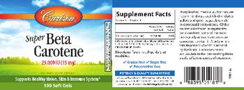 Carlson Super Beta Carotene 25,000 IU (15 mg) - supplement
