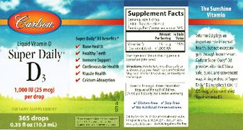 Carlson Super Daily D3 1,000 IU (25 mcg) - supplement