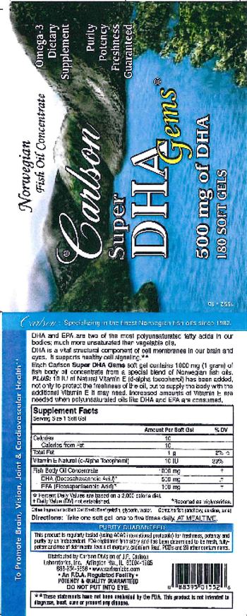 Carlson Super DHA Gems - omega3 supplement