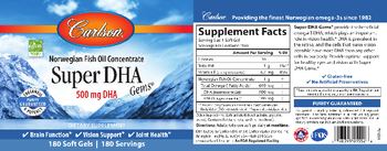 Carlson Super DHA Gems 500 mg - supplement