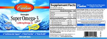Carlson Super Omega-3 Gems 1,200 mg - supplement