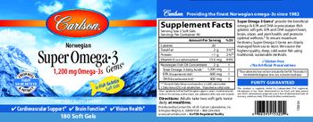 Carlson Super Omega-3 Gems 1,200 mg - supplement