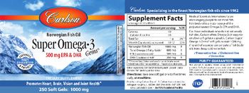 Carlson Super Omega-3 Gems - supplement