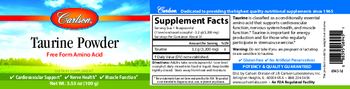 Carlson Taurine Powder - supplement