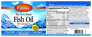 Carlson The Very Finest Fish Oil Natural Lemon Flavor - supplement