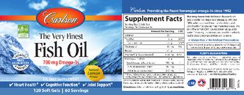 Carlson The Very Finest Fish Oil Natural Lemon Flavor - supplement