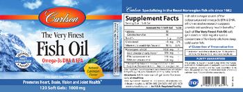 Carlson The Very Finest Fish Oil Natural Lemon Flavor - supplement