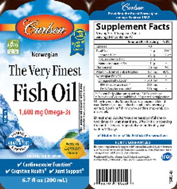 Carlson The Very Finest Fish Oil Natural Lemon Flavor - supplement