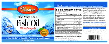 Carlson The Very Finest Fish Oil Natural Orange Flavor - supplement