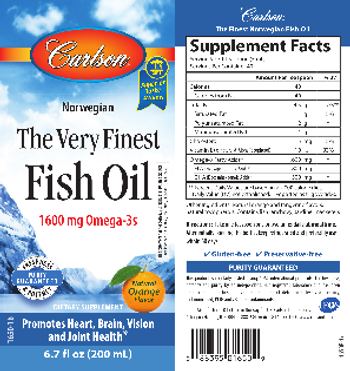 Carlson The Very Finest Fish Oil Natural Orange Flavor - supplement