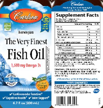 Carlson The Very Finest Fish Oil Natural Orange Flavor - supplement