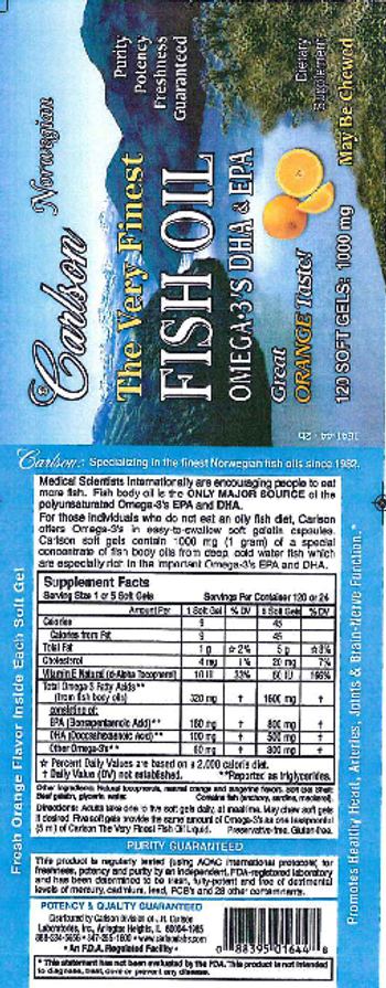 Carlson The Very Finest Fish Oil Omega-3's DHA & EPA - supplement