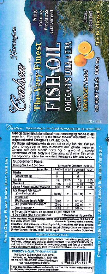 Carlson The Very Finest Fish Oil Omega-3's DHA & EPA - supplement