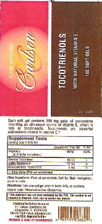 Carlson Tocotrienols - supplement
