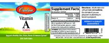 Carlson Vitamin A 10,000 IU - supplement