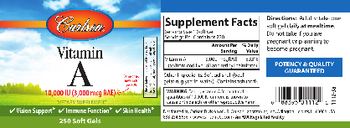 Carlson Vitamin A 10,000 IU (3,000 mcg RAE) - supplement