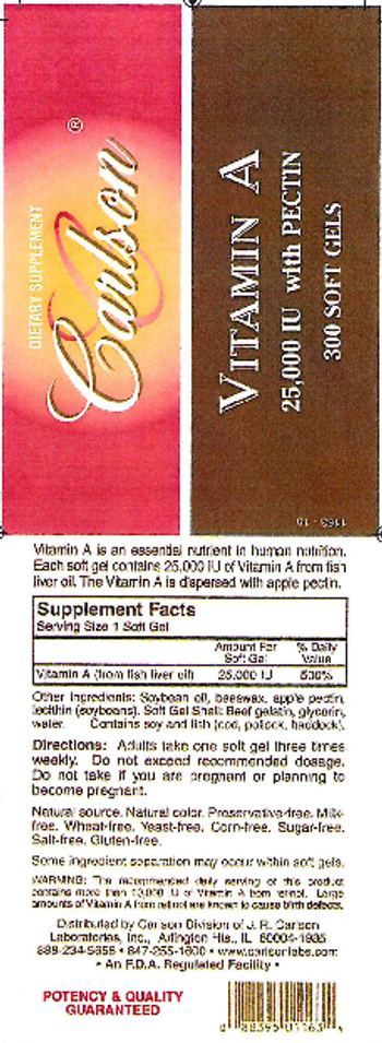 Carlson Vitamin A 25,000 IU With Pectin - supplement