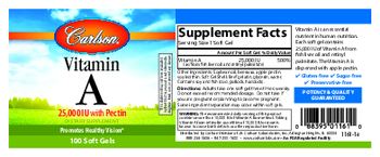 Carlson Vitamin A 25,000 IU with Pectin - supplement
