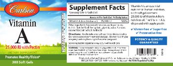 Carlson Vitamin A 25,000 IU With Pectin - supplement