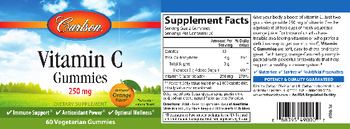 Carlson Vitamin C Gummies 250 mg Natural Orange Flavor - supplement