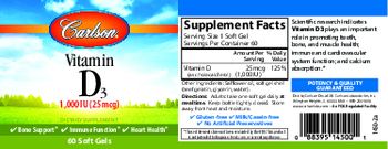 Carlson Vitamin D3 1,000 IU (25 mcg) - supplement