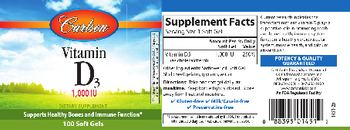 Carlson Vitamin D3 1,000 IU - supplement