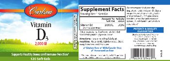Carlson Vitamin D3 2,000 IU - supplement