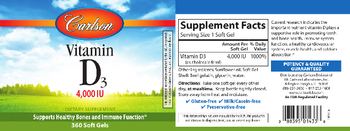 Carlson Vitamin D3 4,000 IU - supplement