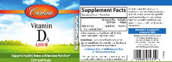 Carlson Vitamin D3 4,000 IU - supplement