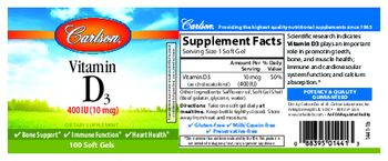 Carlson Vitamin D3 400 IU (10 mcg) - supplement