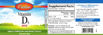 Carlson Vitamin D3 400 IU - supplement