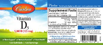 Carlson Vitamin D3 5,000 IU (125 mcg) - supplement