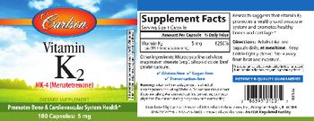 Carlson Vitamin K2 MK-4 (Menatetrenone) - supplement